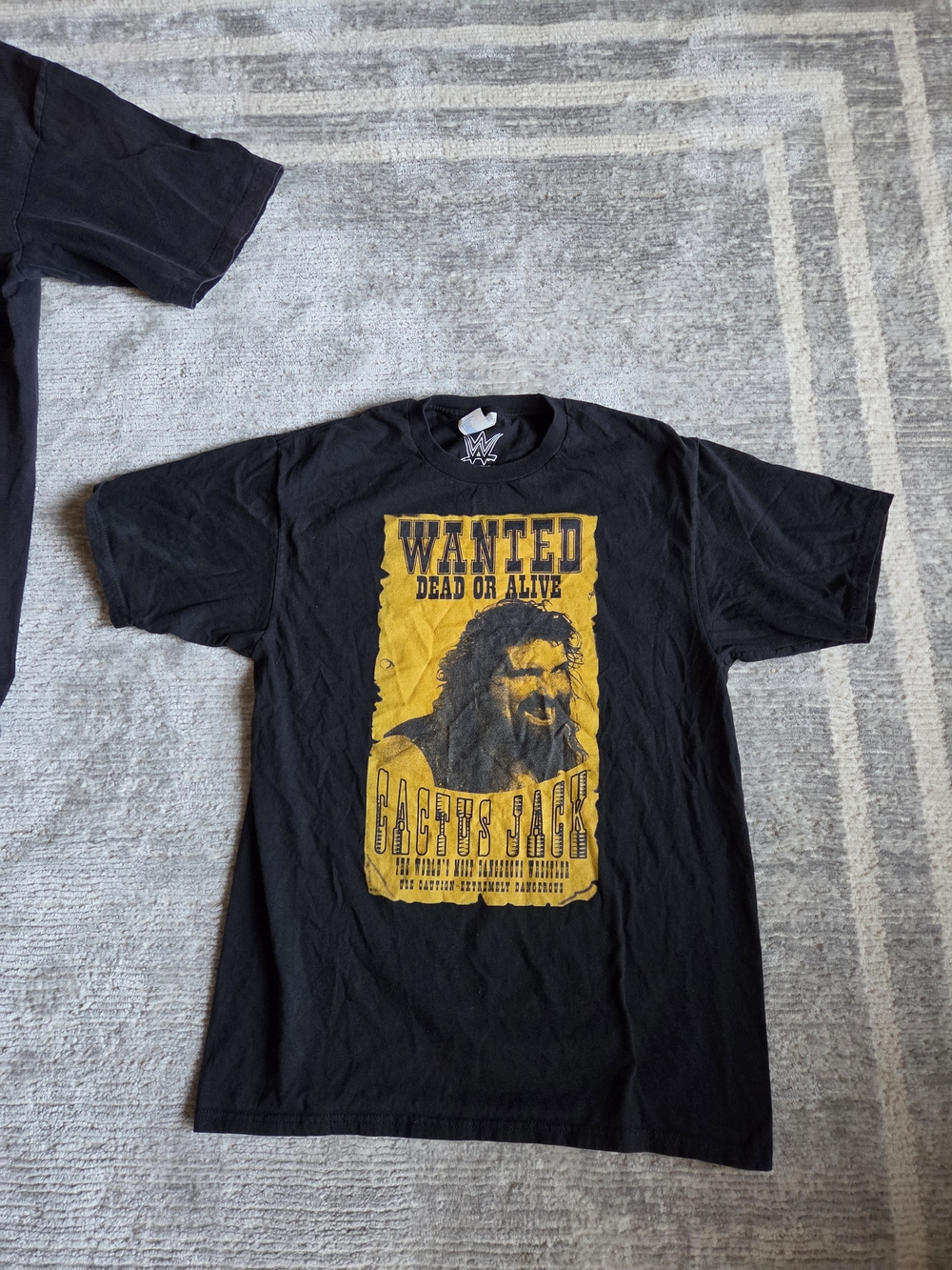 WWE Cactus Jack 'Wanted' Graphic Tee - Black/Yellow